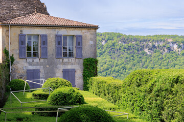 Fototapeta na wymiar Marquyssac gardens near Beynac along Dordogne river in Perdigord region in France
