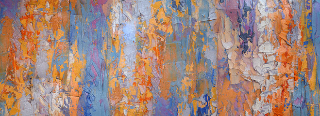 Hand draw digital painting abstract art panorama background colors texture design illustration..