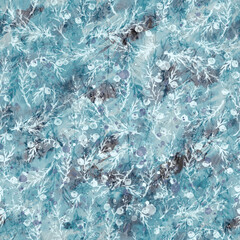 Vintage seamless watercolor pattern of plants, Herbs, flowers, wigs and berries, juniper, pine needles, spike, cereal, wheat, dandelion. flowers watercolor. stylish pattern. Abstract. Modern art