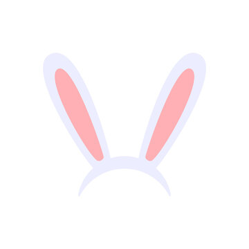 Rabbit or Easter bunny ears headband mask, flat vector illustration isolated.