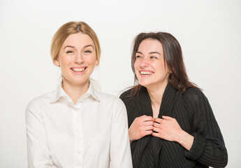 team of young business people students on white background isolated.