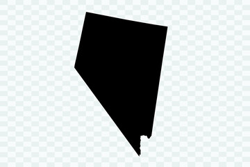 NEVADA Map black Color on White Background quality files Png