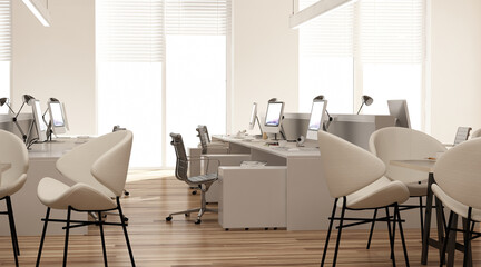 Fototapeta premium Modern office interior. 3D render