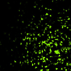 Green confetti on black background - obrazy, fototapety, plakaty