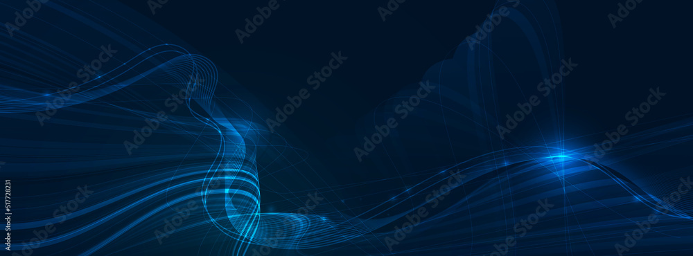 Poster vector abstract lines pattern design and light effect. high speed movement and motion blur over dark