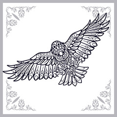 Crow bird zentangle arts isolated on white background