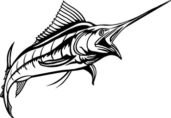 Fototapeta premium Marlin - American Fishes - Logo Fish