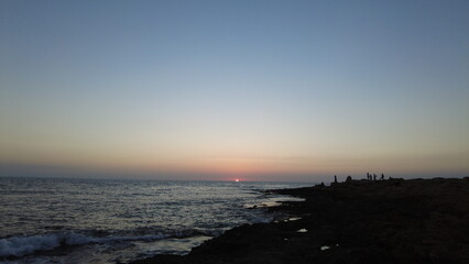 sunset in paphos in cyprus