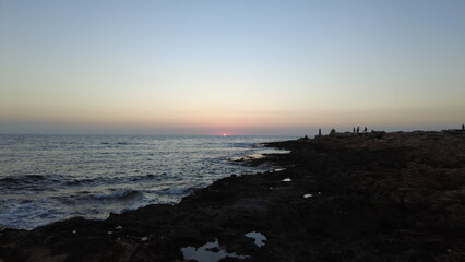 Naklejka premium sunset in paphos in cyprus