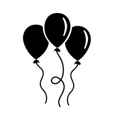 Set of black balloons. Vector illustration.