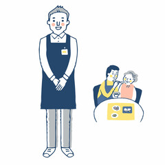 介護ヘルパーと食事の介助シーン