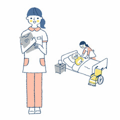 介護ヘルパーと介護シーン