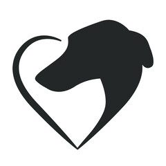 Obraz premium Greyhound Illustration Clip Art Design Shape. Pet Love Silhouette Icon Vector.