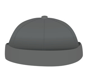 Grey beanie hat. vector illustration