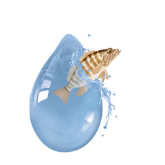 serrans  , poisson, pêche, aliment, argent, fruits de mer, eau douce, fleuve, attraper, évasion, goutte, éclaté, sortir, queue, eau, écaillée, fraîcheur, frais, fond blanc