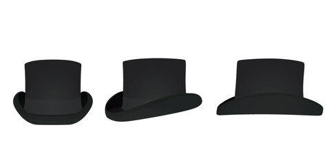 Black bowler hat. vector illustration