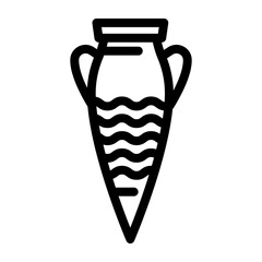 earthenware amphora line icon vector. earthenware amphora sign. isolated contour symbol black illustration