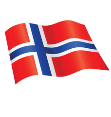 flying norwegian flag of norway