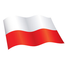 Polish flag flying