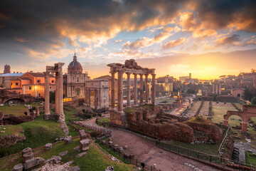 Obraz premium Rome, Italy at the historic Roman Forum