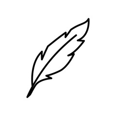 Naklejka premium Feather icon vector, sign, symbol, logo, illustration, editable stroke, flat design style isolated on white linear