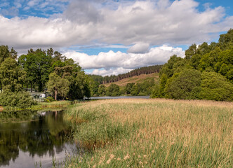 View over Aboyne Loch on a bright and sunny summer’s day