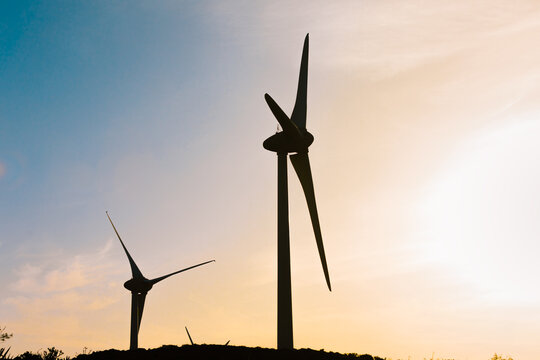 Windmills and wonderful sunset sky