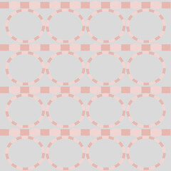 Pattern of pink geometric pinkish shapes on a light gray background.3d.