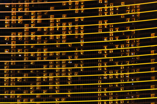 Residential Building At Night In Las Vegas