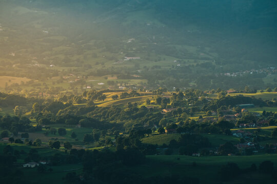 Beautiful natural landscape of green valley in North of Spain
