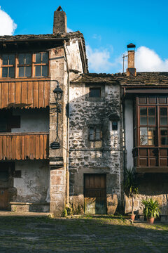 Building facade in the village of Vega del Pas