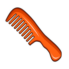 The comb is a device for combing the hair. The comb consists of knobs and denticles. Hairdressers use a variety of combs.Barbershop single icon in cartoon