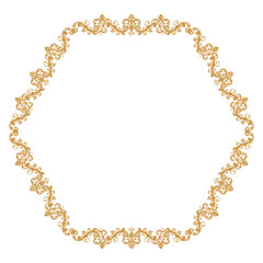 luxury gold floral label frame