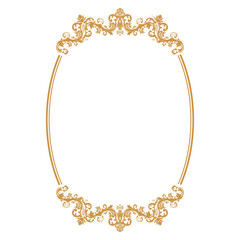 luxury gold floral label frame