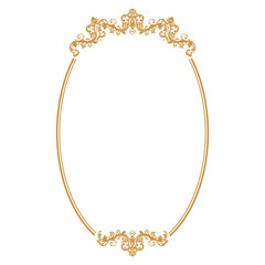luxury gold floral label frame
