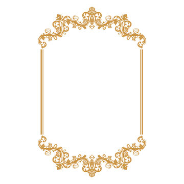 luxury gold floral label frame