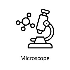 Microscope vector outline Icon Design illustration. Medical Symbol on White background EPS 10 File