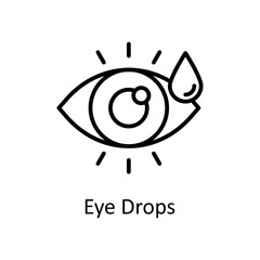 Obraz premium Eye Drops vector outline Icon Design illustration. Medical Symbol on White background EPS 10 File