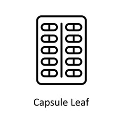 Capsule Leaf vector outline Icon Design illustration. Medical Symbol on White background EPS 10 File