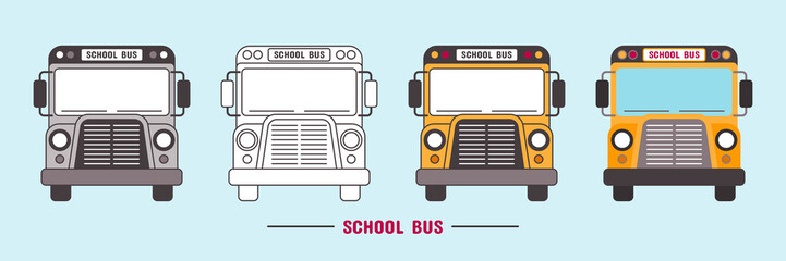 School Bus Icon, Vector, Illustration