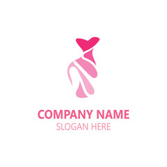 Dress woman logo image beauty creative for boutique vector template