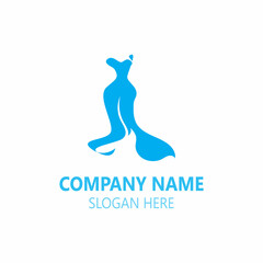 Dress woman logo image beauty creative for boutique vector template