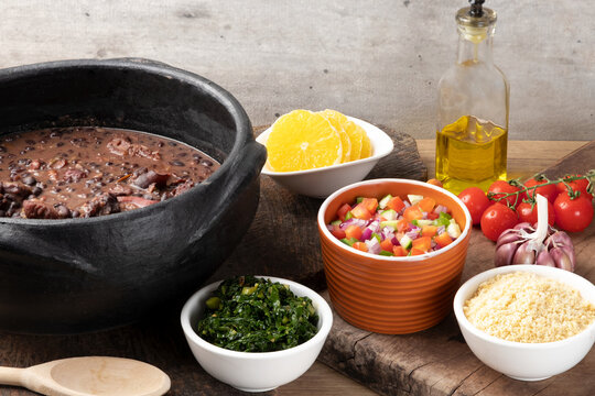 Traditional Brazilian food known as feijoada.