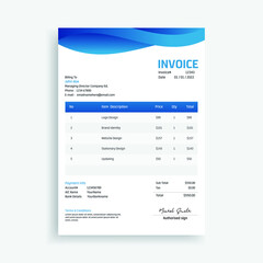 Modern Business Invoice Template Design Vector.