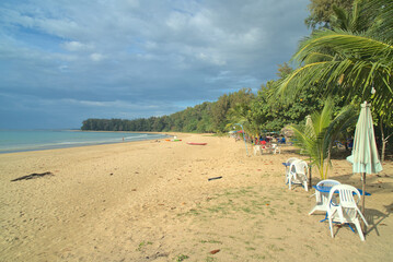 Obraz na płótnie Canvas Vacant beach waiting for tourists after the Covid pandemic - Phuket island