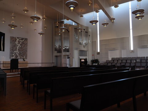 The interior of Olari Church, Espoo Finland