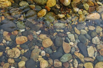 stones seeing under clear water