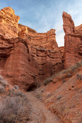 red rock formation in park, Charyn Canyon, Kazakhstan