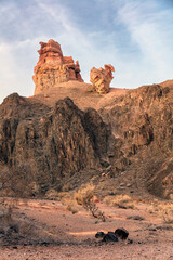 red rock formation in park, Charyn Canyon, Kazakhstan