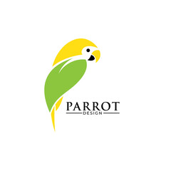 Modern and simple parrot bird with red color logo illustration. © chusni